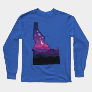 Idaho mountains at night Long Sleeve T-Shirt